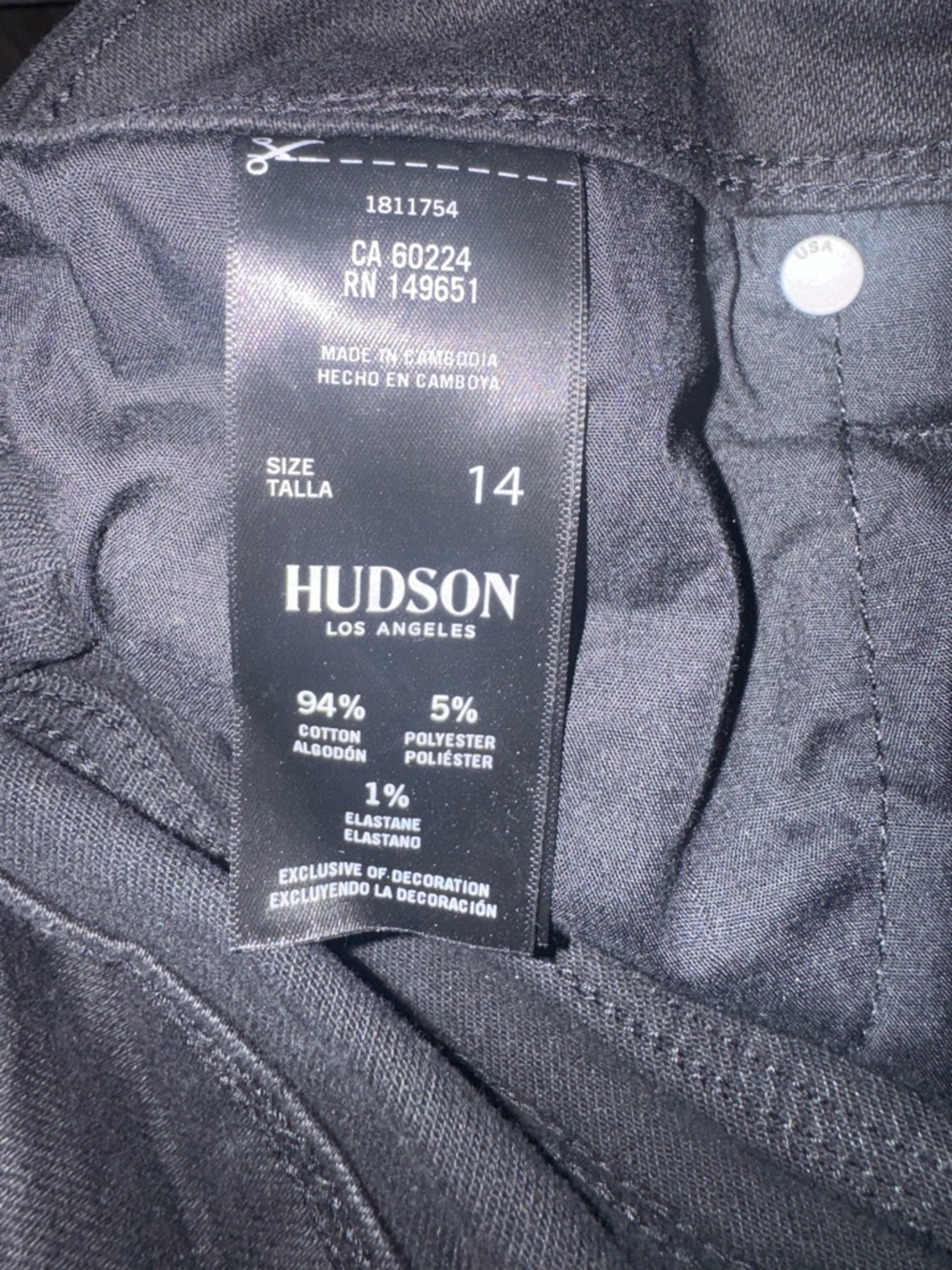 Hudson Jeans Women’s Black size 14 - Picture 4 of 4